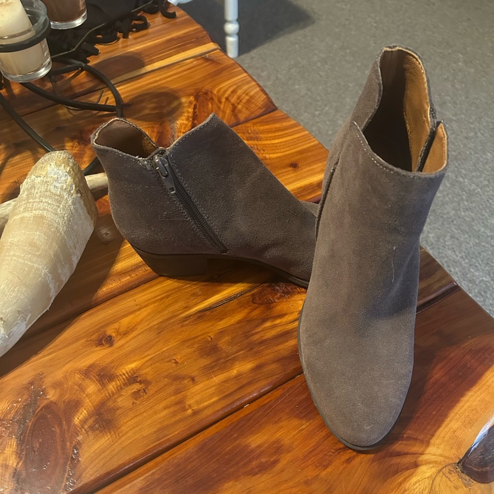 Lucky Brand Gray Ankle Boots
